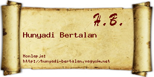 Hunyadi Bertalan névjegykártya